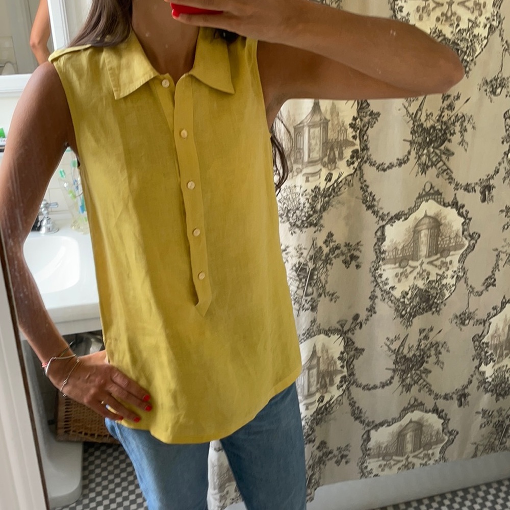 Linen MaxMara sleeveless half bottom up top